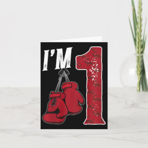 Kids 1st Birthday Boxing Boy One Year Old Boxer Card