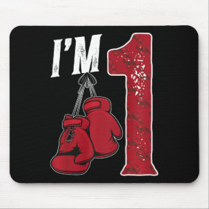 Kids 1st Birthday Boxing Boy One Year Old Boxer Mouse Pad