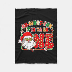 Kids 1st Birthday Christmas Vibes Oh What Fun It I Fleece Blanket
