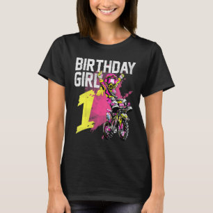 Kids 1st Birthday Girl 1 Year Old Dirt Bike Motocr T-Shirt