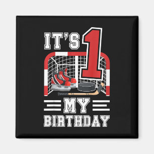 Kids 1st Birthday Ice Hockey Boy 1 Year Old Ice Ho Magnet