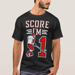 Kids 1st Birthday Ice Hockey Boy One Year Old Ice T-Shirt