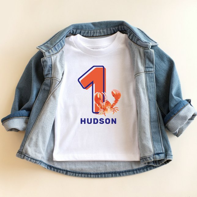 Kids 1st Birthday Lobster Guest of Honour Baby T-Shirt (Creator Uploaded)
