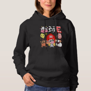 Kids 1st Birthday One Year Old Farm Theme Animals Hoodie