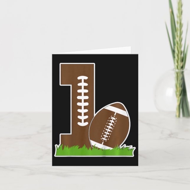 Kids 1st Birthday Party Football Boy One Year Old  Card (Front)