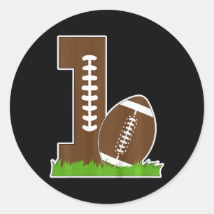 Kids 1st Birthday Party Football Boy One Year Old  Classic Round Sticker