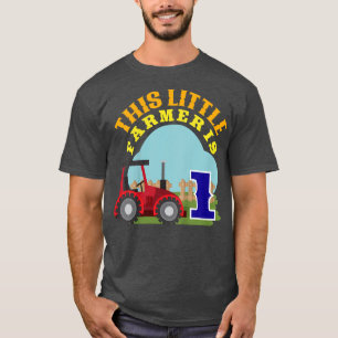 Kids 1st Birthday This Little Farmer Is 1 Farm Tra T-Shirt