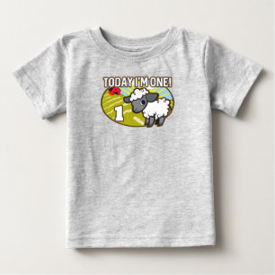 Kid's 1st Birthday Today I'm One! Cute Lamb Baby T-Shirt