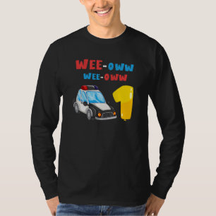 Kids 1st Birthday Toddler Police Officer Car T-Shirt