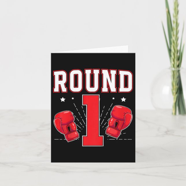 Kids 1st Boxing Birthday Party One Year Old Boxer  Card (Front)