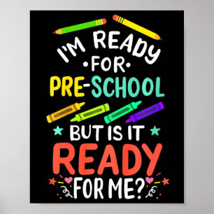 Kids 1st Day Of Preschool Pre-k First Day Of Schoo Poster
