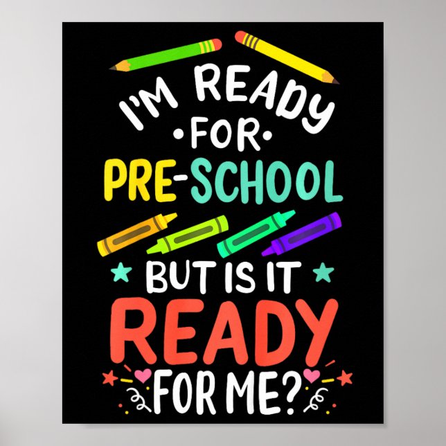 Kids 1st Day of Preschool Pre-K First Day of Schoo Poster (Front)