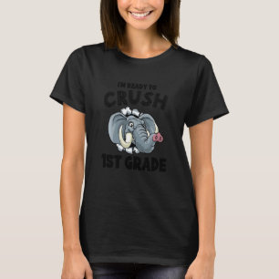 Kids 1st Grade Back To School  Elephant Tearing Ou T-Shirt