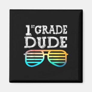 Kids 1st Grade Dude First Grade Byck To School Tea Magnet