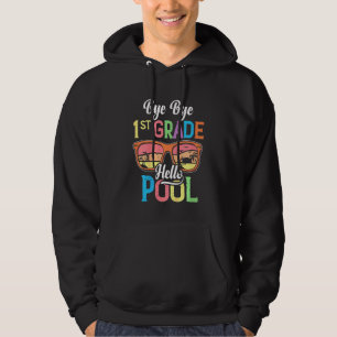 Kids 1st Grade Hello Pool Teacher Student -Summer Hoodie