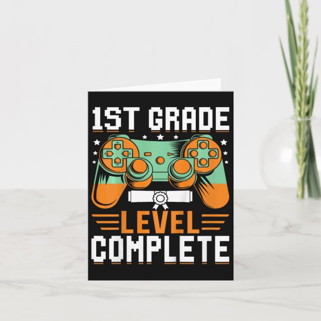 Kids 1st Grade Level Complete Graduation Video Gam Card (Front)