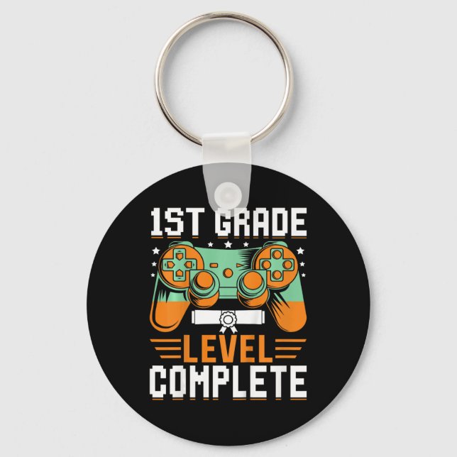 Kids 1st Grade Level Complete Graduation Video Gam Key Ring (Front)