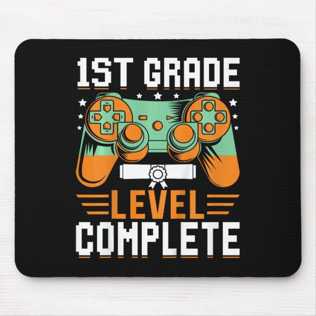 Kids 1st Grade Level Complete Graduation Video Gam Mouse Pad (Front)