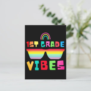 Kids 1st Grade Vibes-First Grade Back To School Holiday Postcard