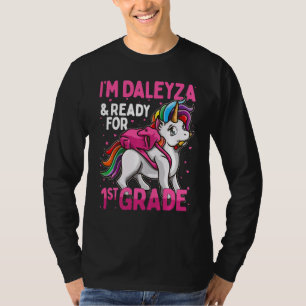 Kids 1st Grader Unicorn I'm Daleyza And Ready For  T-Shirt