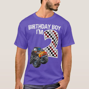 Kids 2 Year Old 2nd Birthday Boy Monster Truck Car T-Shirt