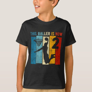 Kids 2 Year Old Bysketbyll 2nd Birthday Boy  T-Shirt