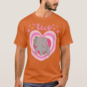 Kids 2 Year Old Cute Elephant Birthday Girl 2nd B- T-Shirt