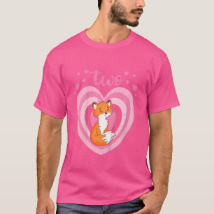 Kids 2 Year Old Cute Fox Birthday Girl 2nd B Day 1 T-Shirt