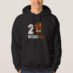 Kids 2 Year Old Dabbing Football 2nd Birthday Boy Hoodie