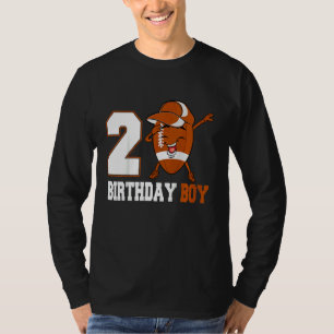 Kids 2 Year Old  Dabbing Football 2nd Birthday Boy T-Shirt