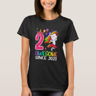Kids 2 Year Old Gifts Girls Teens Funny Unicorn 2n T-Shirt