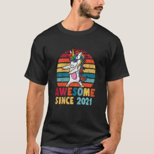 Kids 2 Year Old Girl Flossing Unicorn Awesome 2021 T-Shirt