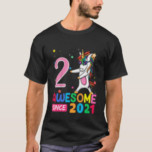 Kids 2 Year Old Girls Teens Unicorn 2nd Birthday T-Shirt