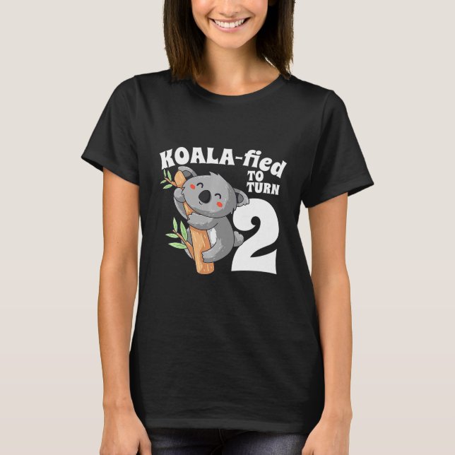 Kids 2 Year Old Koala Birthday Koalafied Girl Cute T-Shirt (Front)
