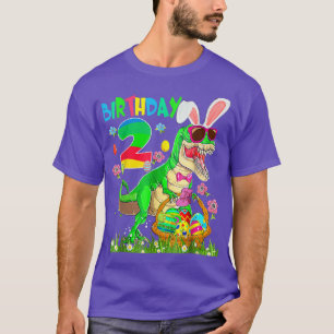 Kids 2 Year Old TRe Dinosaur Easter Bunny Egg 2nd  T-Shirt
