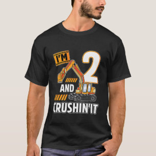 Kids 2 Year Old Vehicles Construction Excavator Bi T-Shirt