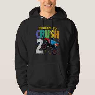 Kids 2 Years Old 2nd Birthday Monster Truck I Am R Hoodie