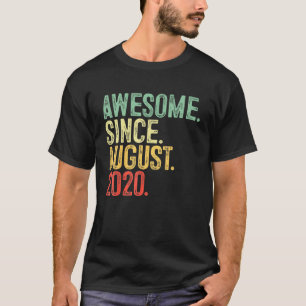 Kids 2 Years Old Awesome Since August 2020 2th Bi T-Shirt
