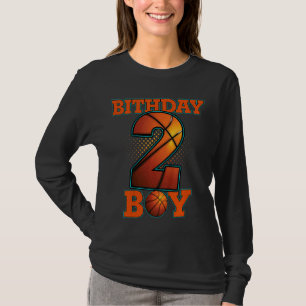 Kids 2 Years Old Basketball Boy 2nd Birthday Party T-Shirt