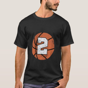 Kids 2 Years Old Birthday Kids Boys Girls  Basketb T-Shirt