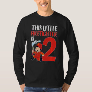 Kids 2 Years Old Boy Firefighter Costume 2nd Birth T-Shirt