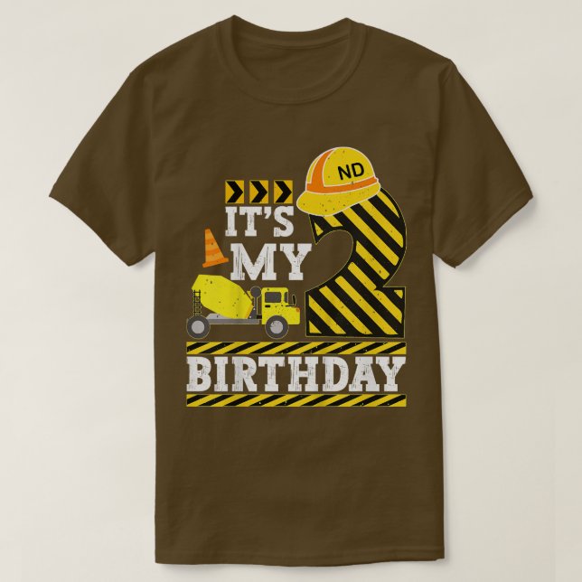 Kids 2 Years Old Boy It's My 2nd Birthday Construc T-Shirt (Design Front)