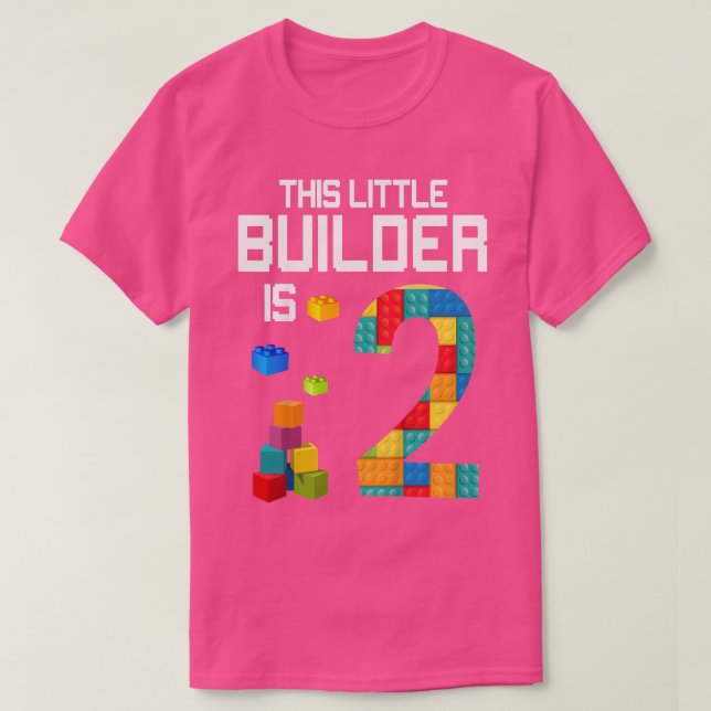 Kids 2 Years Old Building Blocks Bricks Funny 2nd  T-Shirt (Design Front)
