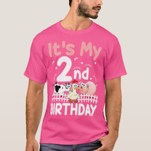 Kids 2 Years Old Girl Farm Animals Its My 2nd Birt T-Shirt
