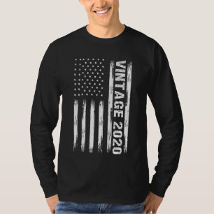 Kids 2 Years Old Vintage 2020 Usa Flag 2nd Birthda T-Shirt