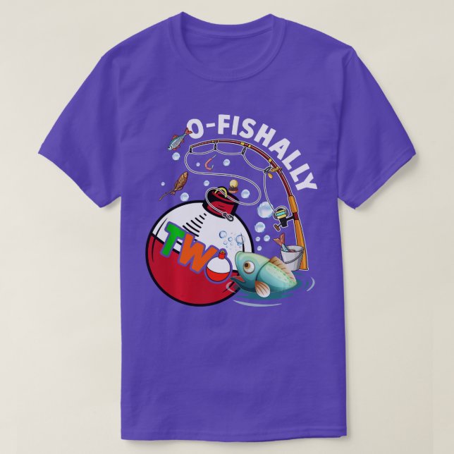 Kids 2nd Bday Fishing Theme For Boys And Girls OFi T-Shirt (Design Front)