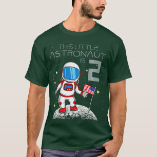 Kids 2nd Birthday Astronaut  Boys Gift 2 Year Old  T-Shirt