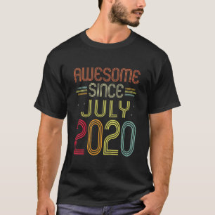 Kids 2nd Birthday Awesome Since July 2020 2 Year T-Shirt