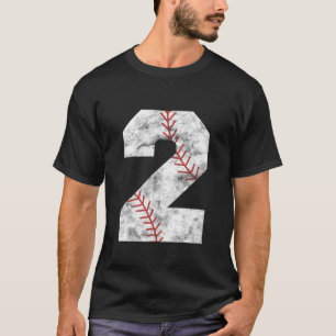 Kids 2Nd Birthday Baseball Big Number Three 2 Year T-Shirt