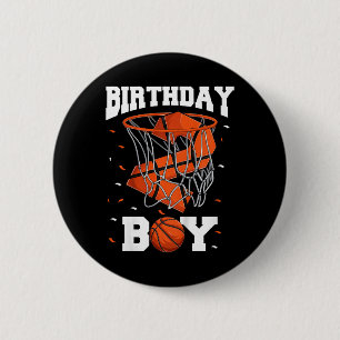 Kids 2nd Birthday Basketball Boy Two Year Old Bask 6 Cm Round Badge